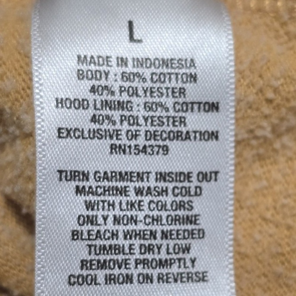 Aeropostale Mens Large Yellow Orange Product Type Hoodie Pullover Solid Fleece - Picture 7 of 8